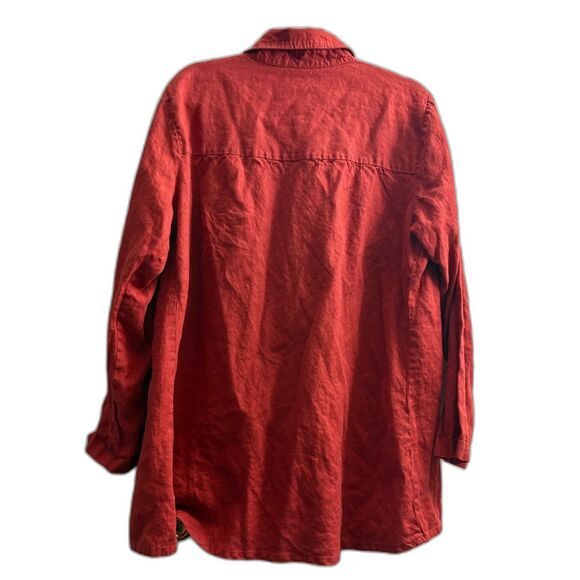 Women's Flax 100% Linen Long Sleeve Size M - Picture 2 of 4